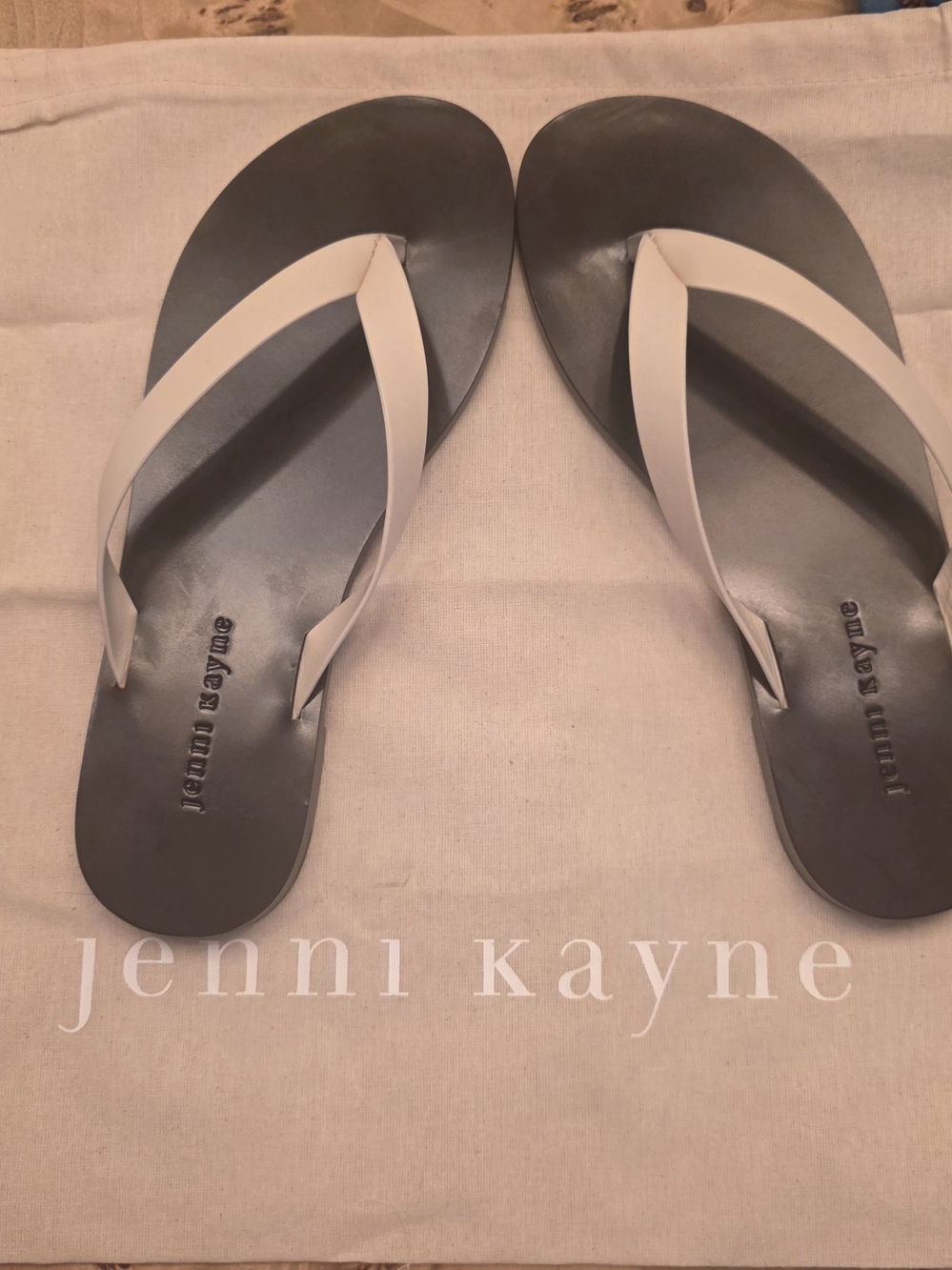 Jenni Kayne Cream Leather "Gia" Sandals